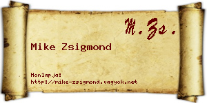 Mike Zsigmond névjegykártya